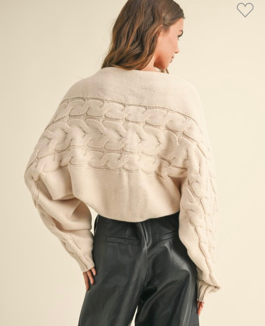 Cable Knitted Half Cardigan/Shrug