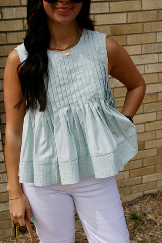 Sophia Pleated Peplum Tank