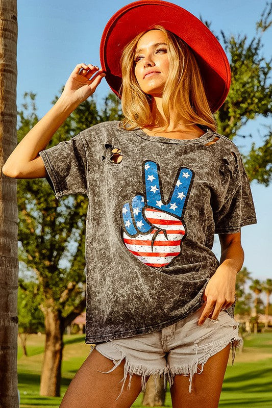 American Peace Sign Tee