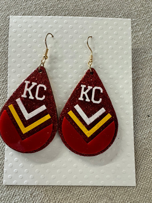 KC Glitter Chevron Lrg Drop Earring