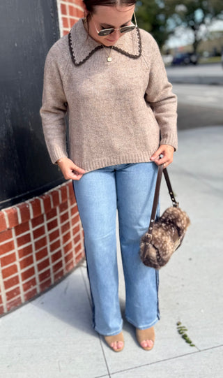 Charlee Stitched Collar Sweater