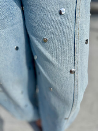 Bianca Studded Barrel Denim
