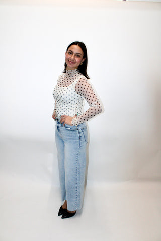 Sweet Spot Polka Dot Lace Top