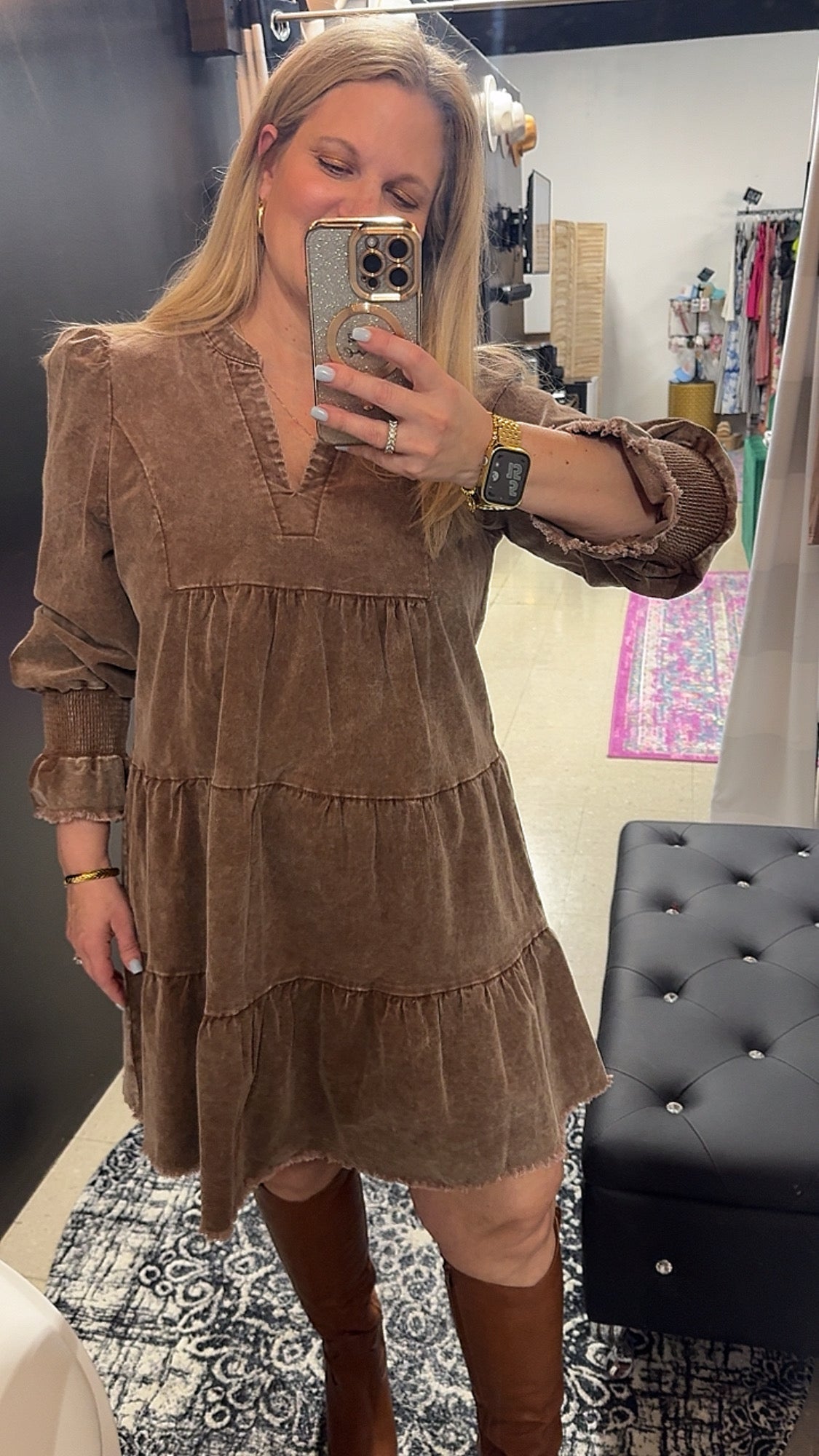 Brown Corduroy Dress