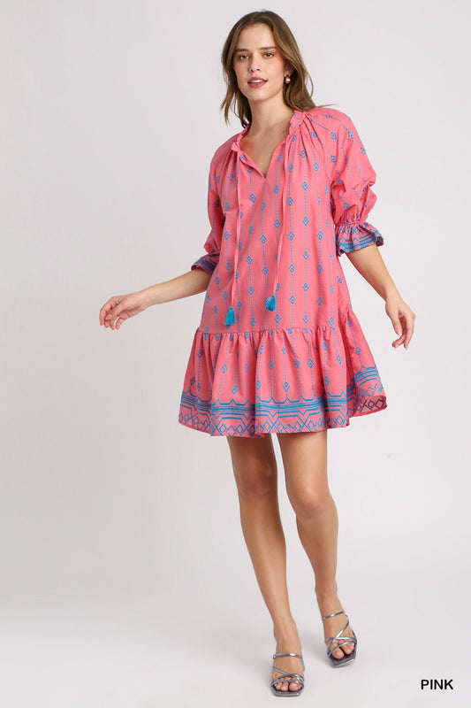 Embroidered Vaca Dress