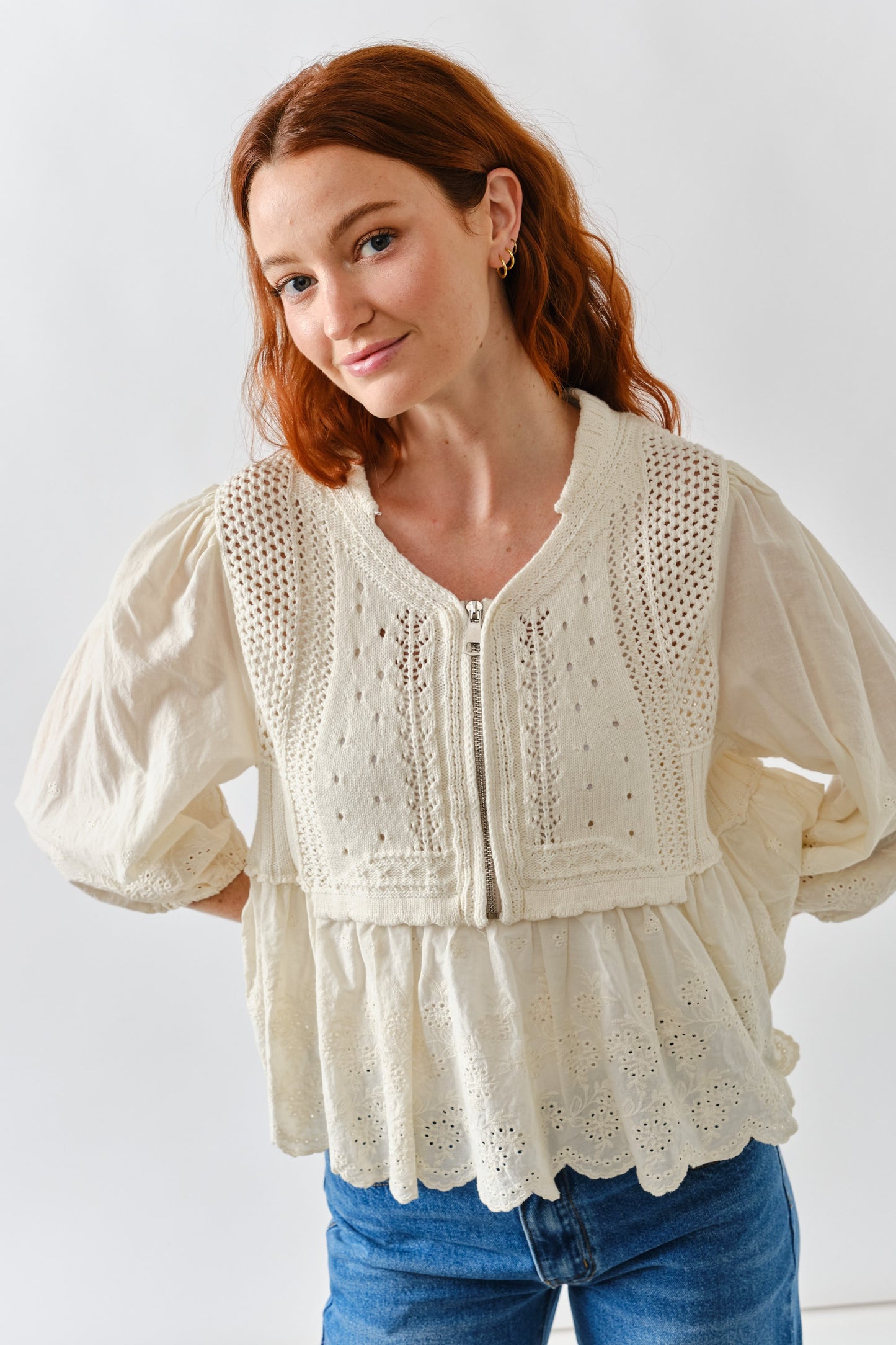 Mason Babydoll Sweater Half Zip