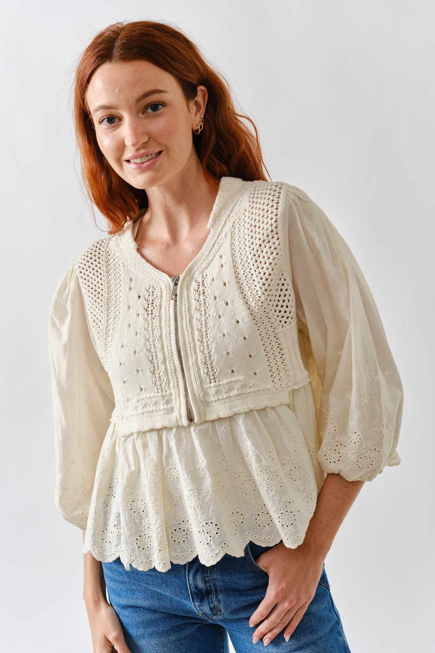 Mason Babydoll Sweater Half Zip