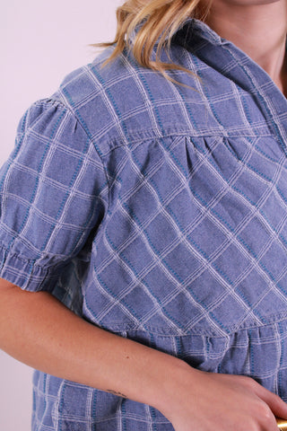 The Cool Girl Check Denim Top