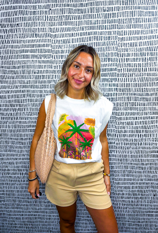 Beachy Printed Sleeveless Top