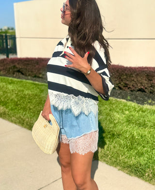 Ella Lace Polo Top
