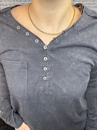 Mineral Washed Cotton Knit Top