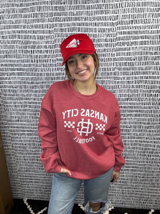 Vintage KC Checked Football Sweatshirt
