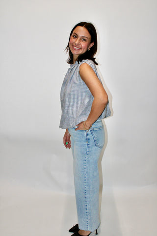 Luka Checkered Sleeveless Bubble Top