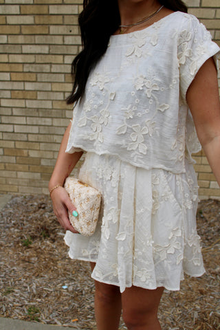Lila Floral Appliqué Top