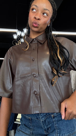 Bekah Faux Leather Top