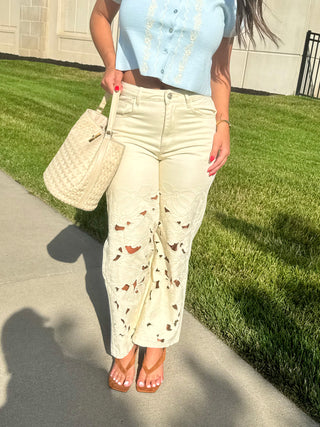 Savannah Floral Cutout Pants