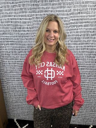 Vintage KC Checked Football Sweatshirt