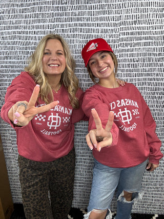 Vintage KC Checked Football Sweatshirt