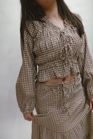 Ginni Gingham Smocked Top