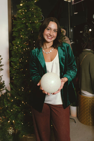 Velvet Crush Blazer With Bunched Sleeves