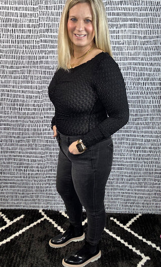 V-Neck Cinched Bodycon Top