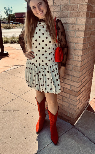 Frankie Polka Dot Sleeveless Bubble Dress