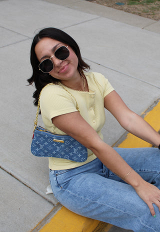 Mila Button Front Knit Top