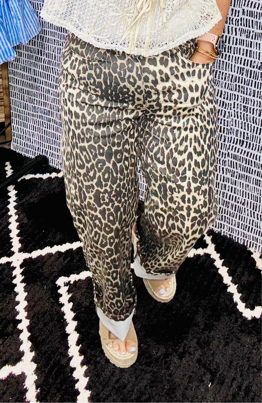 Macy Leopard Twill Pants