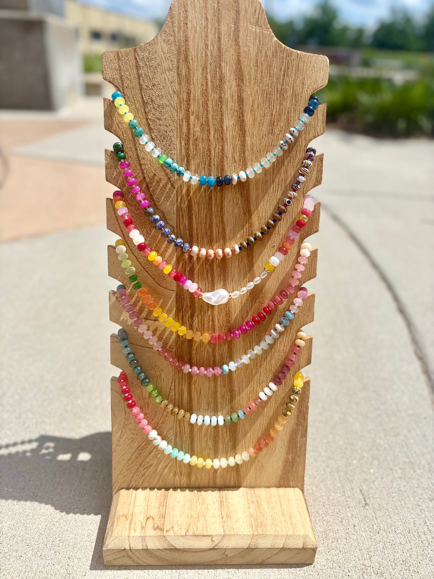 Agate Gemstone Beaded Necklace