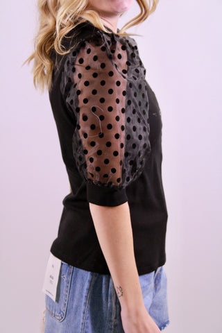 Colette Mixed Media Polka Dot Sleeve