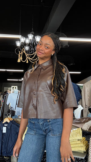 Bekah Faux Leather Top