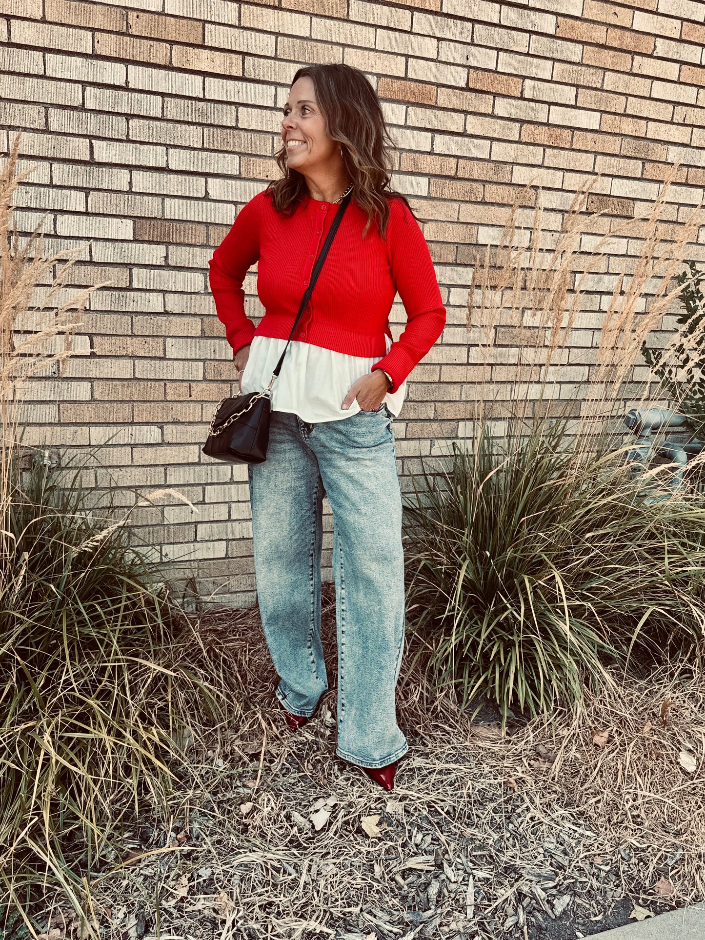 Teddy Mix Peplum Top