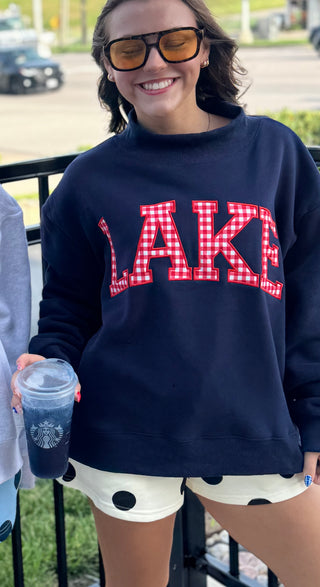Lake Gingham Mock Neck