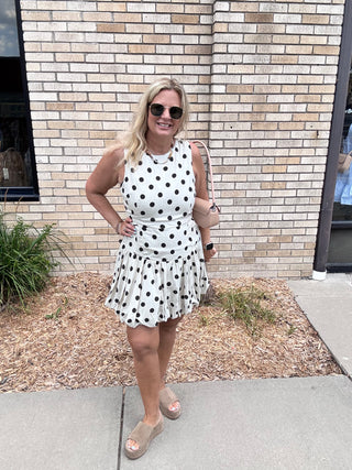 Frankie Polka Dot Sleeveless Bubble Dress