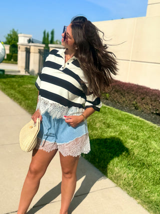 Ella Lace Polo Top