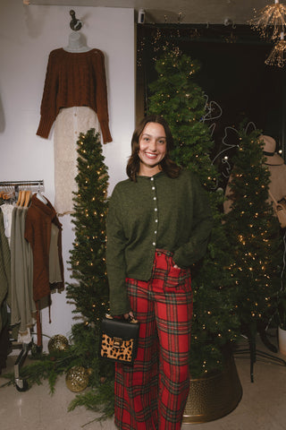 Santa Plaid Wide-leg Pants