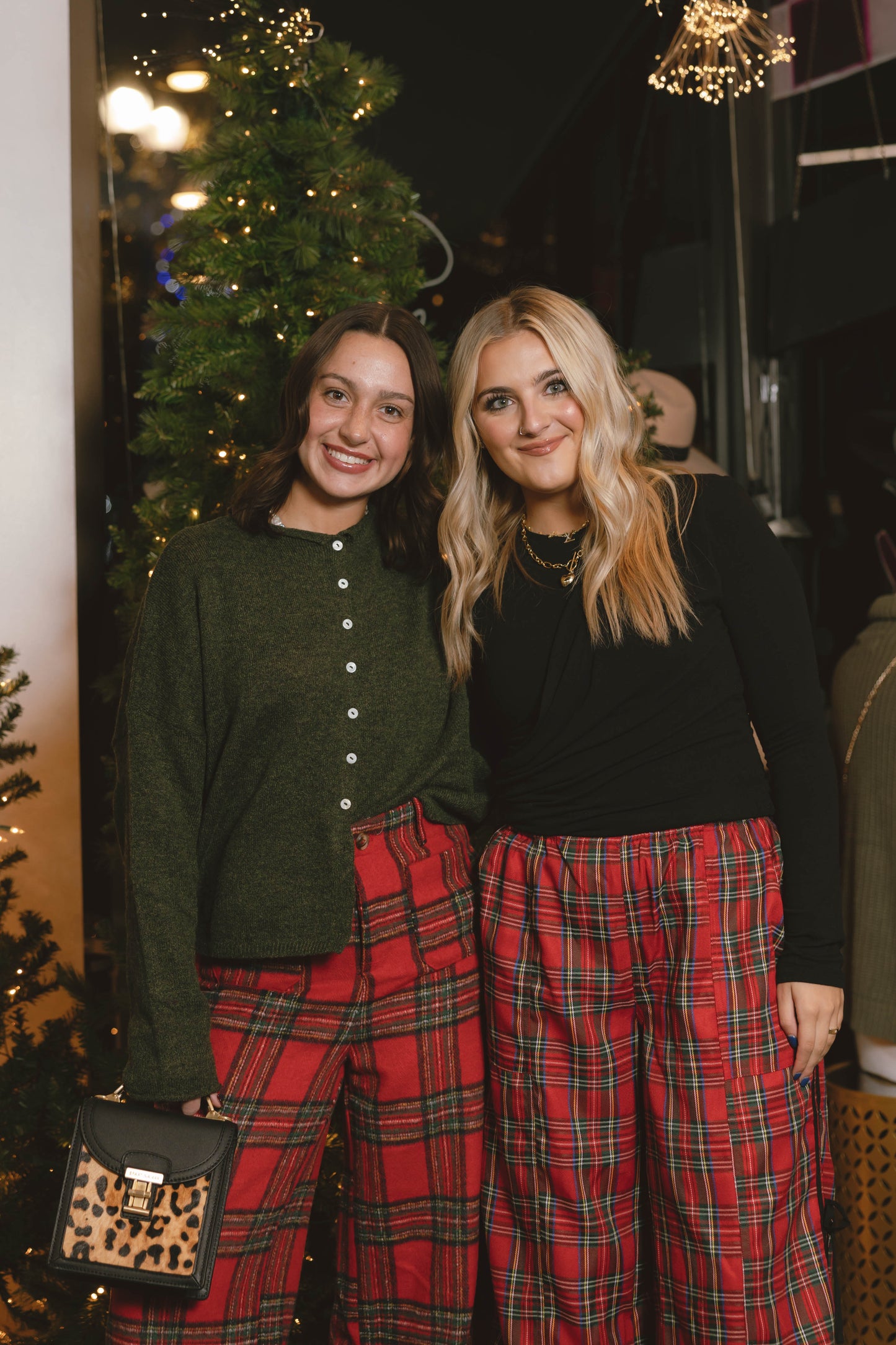 Santa Plaid Wide-leg Pants