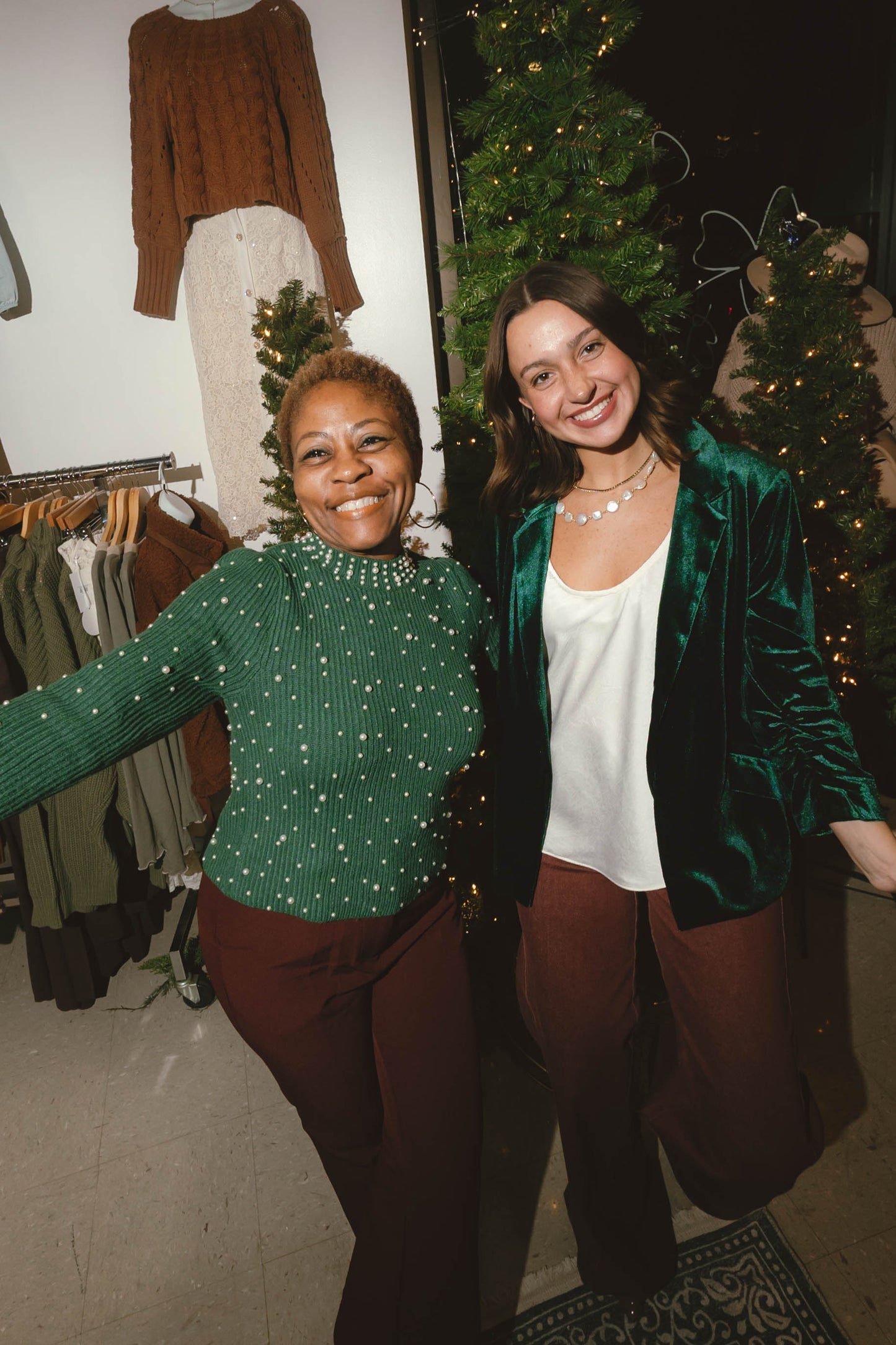 Pia Pearl Embellished Holiday Christmas Sweater