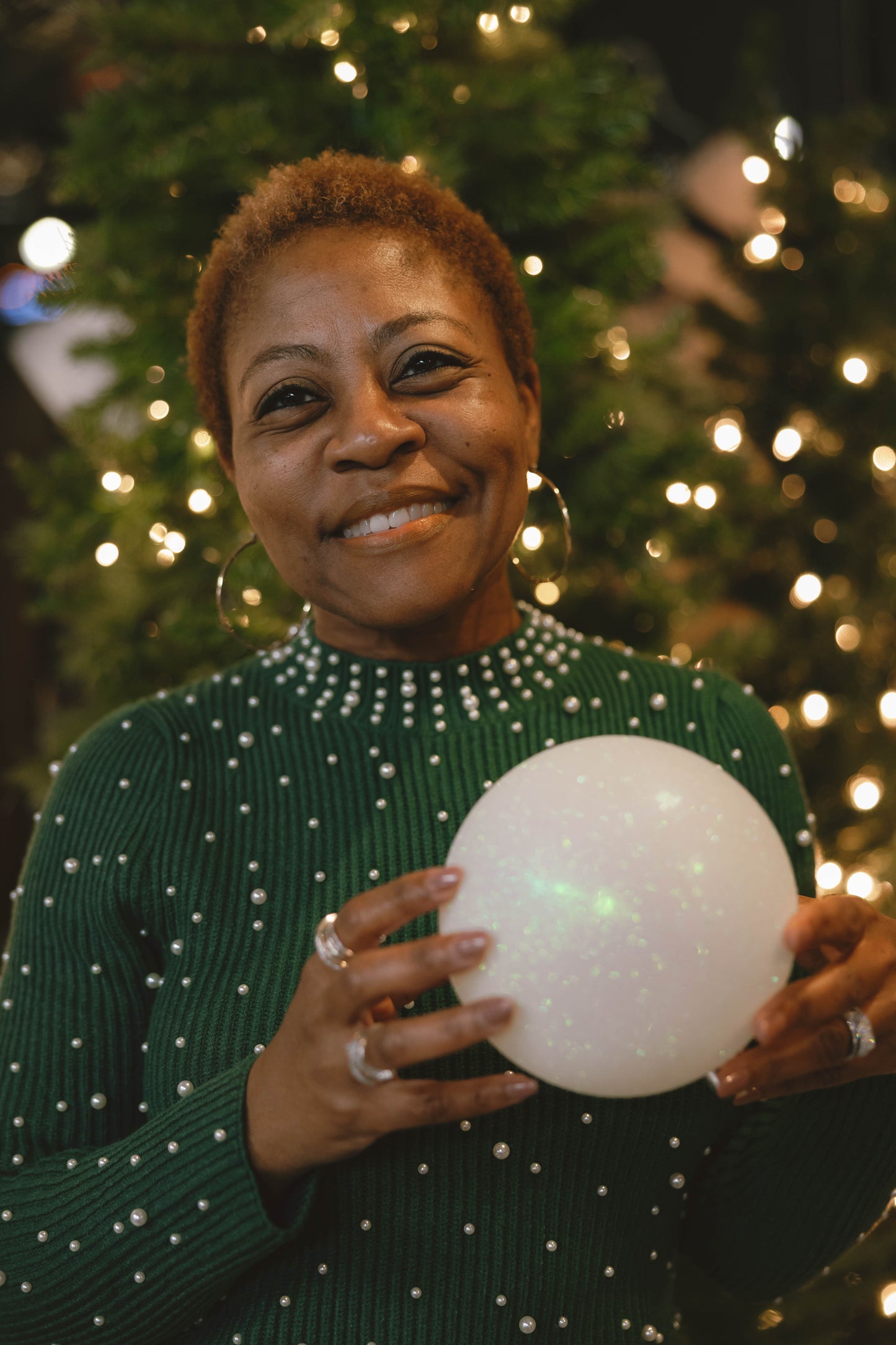 Pia Pearl Embellished Holiday Christmas Sweater