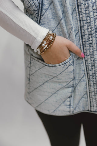 Mariana Oversized Quilted Denim Vest