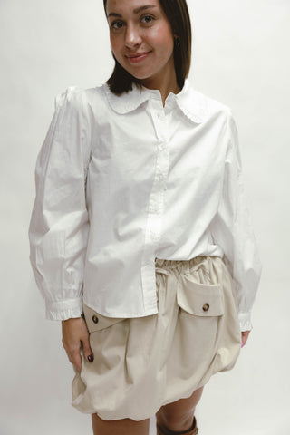 Rachel Ruffle Accent Button Down Lovely Shirt