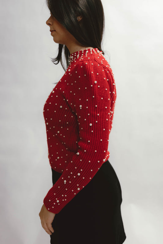 Pia Pearl Embellished Sweater