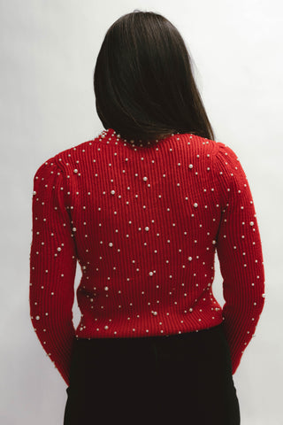 Pia Pearl Embellished Sweater
