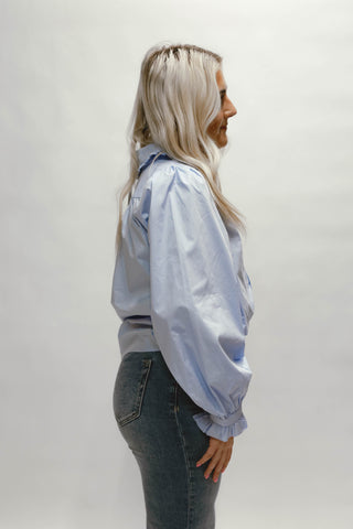 Rachel Ruffle Accent Button Down Lovely Shirt