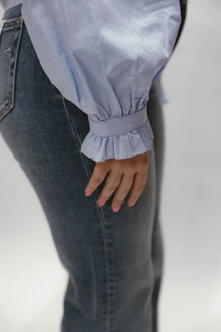 Rachel Ruffle Accent Button Down Lovely Shirt