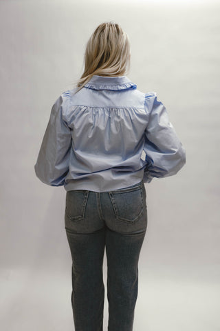 Rachel Ruffle Accent Button Down Lovely Shirt
