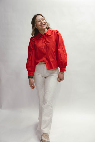 Rachel Ruffle Accent Button Down Lovely Shirt