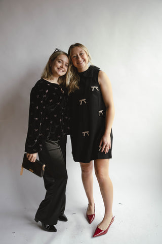 Tina Bow Tie Velvet Top