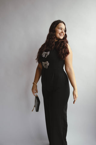 Glow Bow Halter Neck Jumpsuit