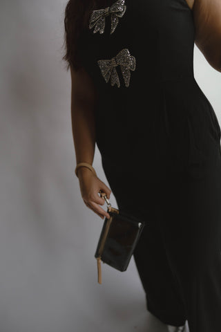 Glow Bow Halter Neck Jumpsuit